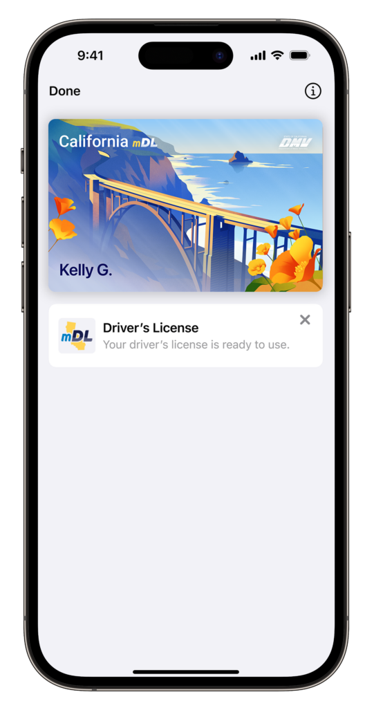 iPhone displaying mDL